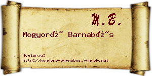 Mogyoró Barnabás névjegykártya