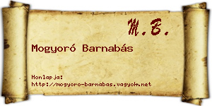Mogyoró Barnabás névjegykártya