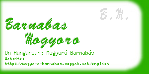 barnabas mogyoro business card