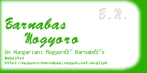 barnabas mogyoro business card